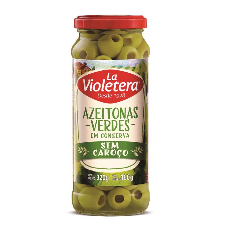 Azeitona Verde La Violetera Sem Caroço 160G (7891089450694)