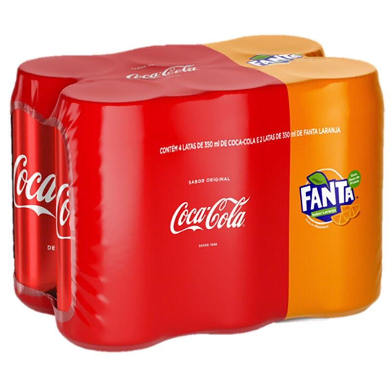 Refrigerante Coca Cola + Fanta Laranja 350ml (7894900038101)