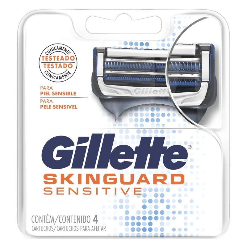 Carga Barbear Gillette Com 4 Skinguard (7500435148092)