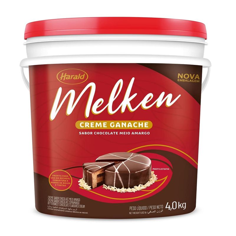 Cobertura Ganache Melken Meio Amargo 4kg (7897077803565)