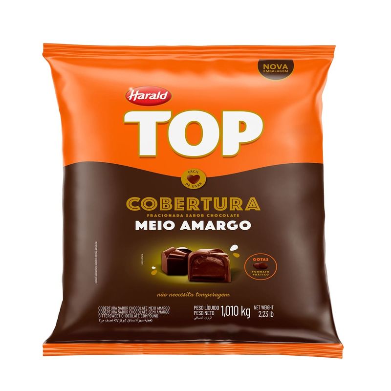 Chocolate Cobertura Harald Gotas Meio Amargo 1,01kg (7897077837300)