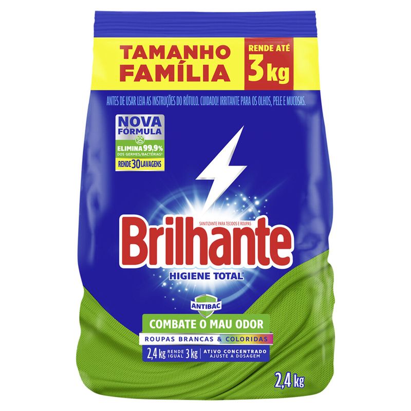 Lava Roupa Pó Sanit Brilhante Higiene Total 2,4Kg (7891150081185)