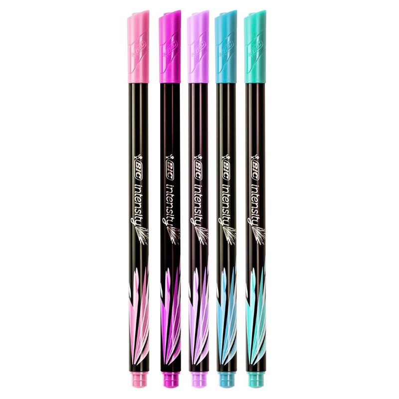 Caneta Hidrográfica Bic Intensity 0,4 com 5 Un Cores Pastéis (7501843500182)