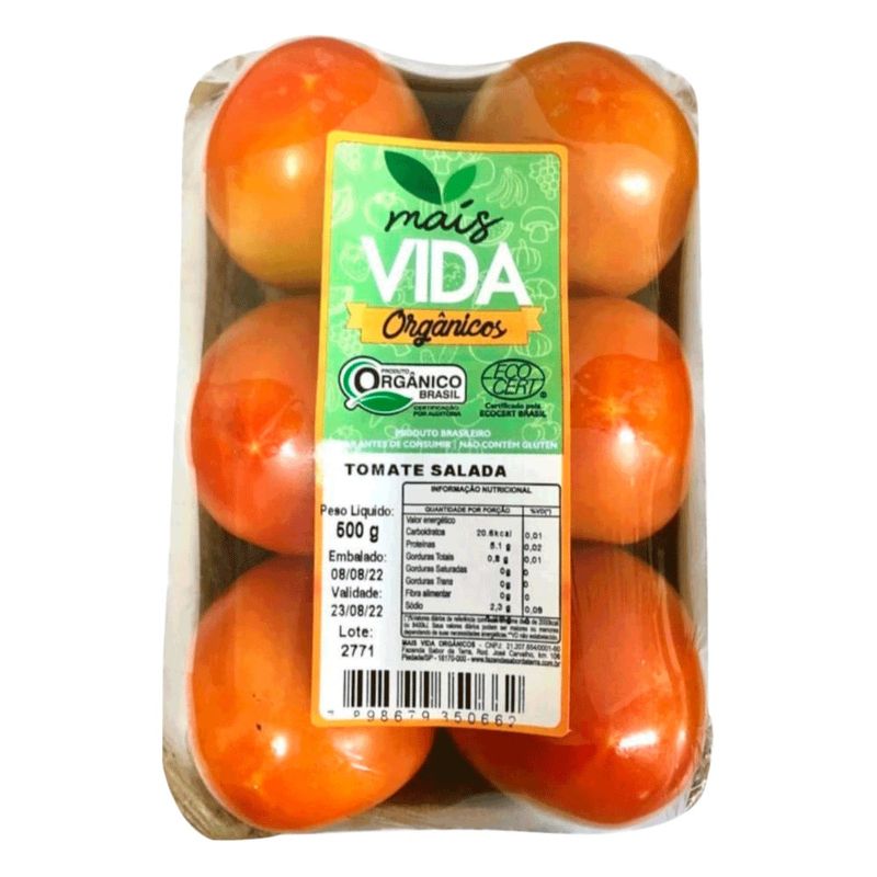 Tomate Salada Mais Vida Orgânico 500g (7898679350662)
