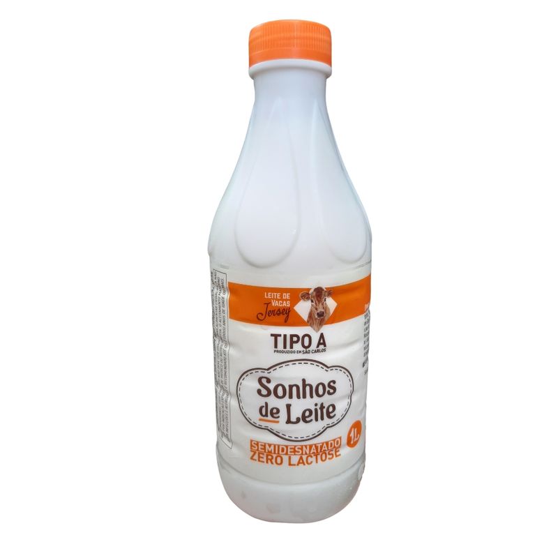 Leite Tipo A Semidesnatado Sonhos De Leite Zero Lactose 1L Garrafa (7898939964264)