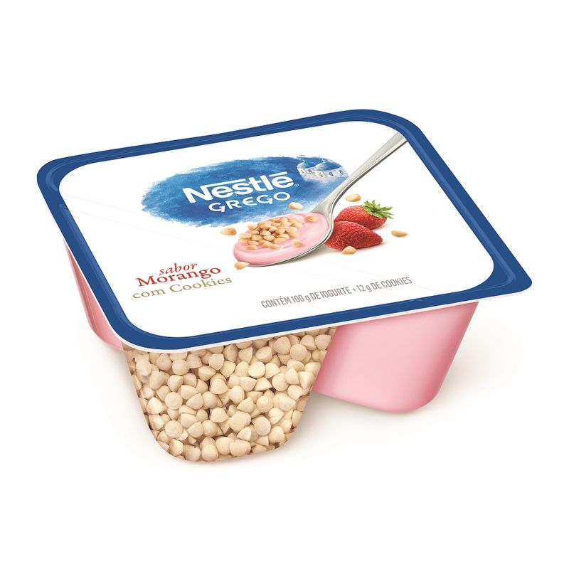 Iogurte Grego Com Cookies Morango Nestlé 112g (7891000375211)