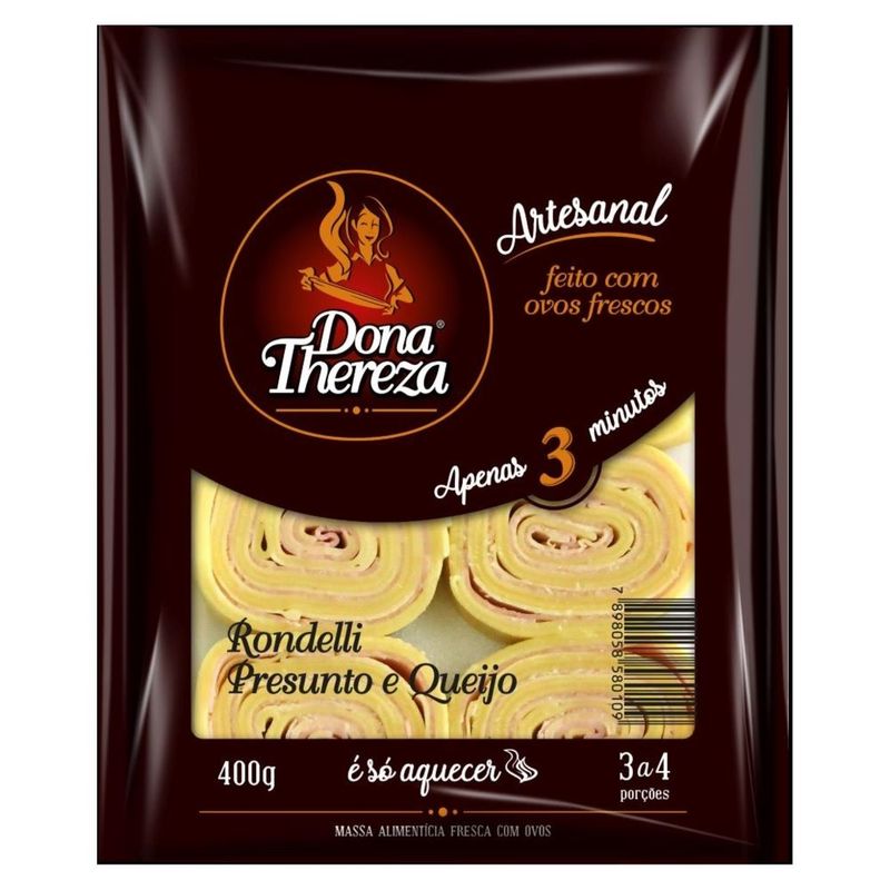 Massa Rondelli Dona Thereza Presunto Queijo 400g (7898058580109)