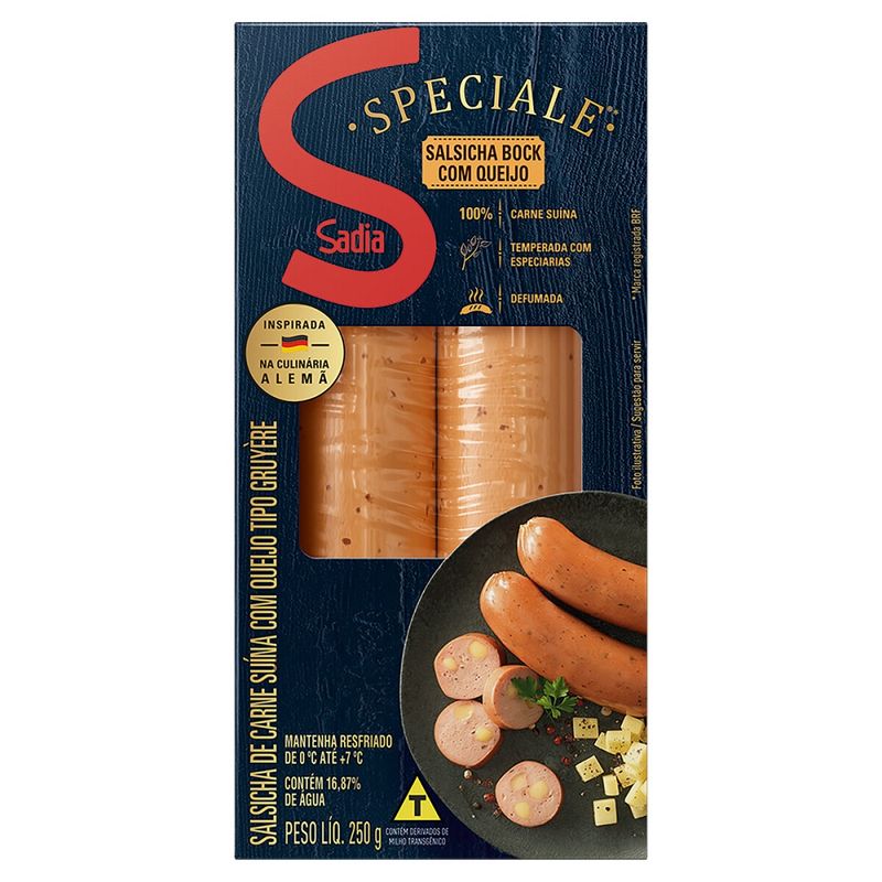 Salsicha Bock Com Queijo Sadia Speciale 250g (7891515586614)