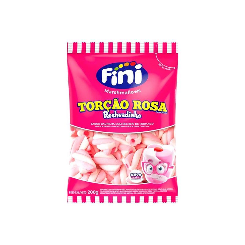 Marshmallow Fini 200g Recheado Torção Rosa (7908228803867)