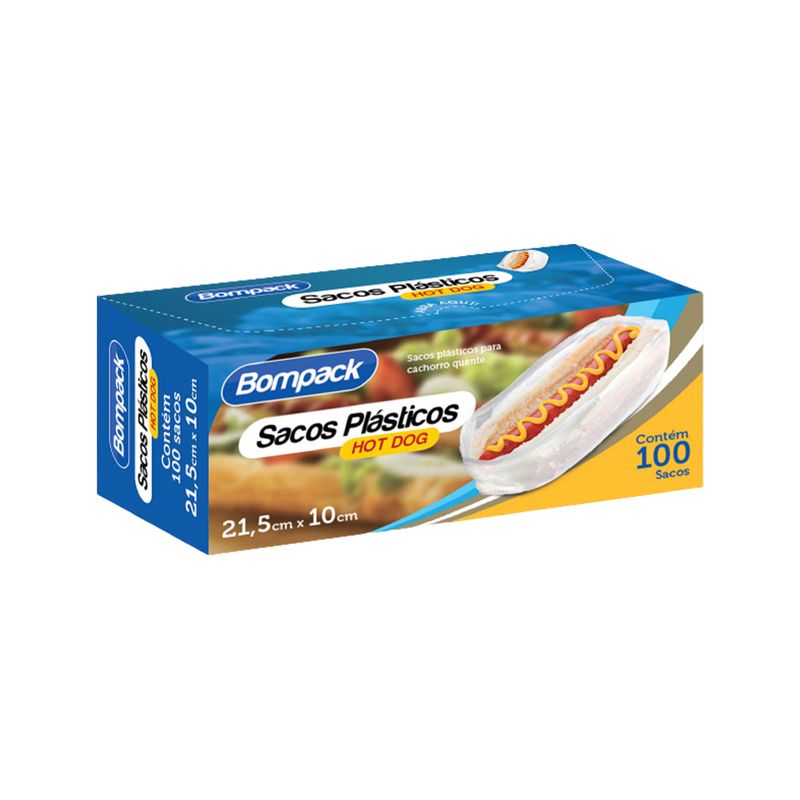 Saco Hot Dog Bompack 21,5X10 Com 100 Unidades (7908026005814)