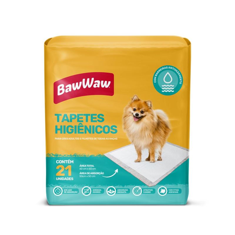 Tapete Higiênico Cão Baw Waw com 21 Unidades (7899306043049)