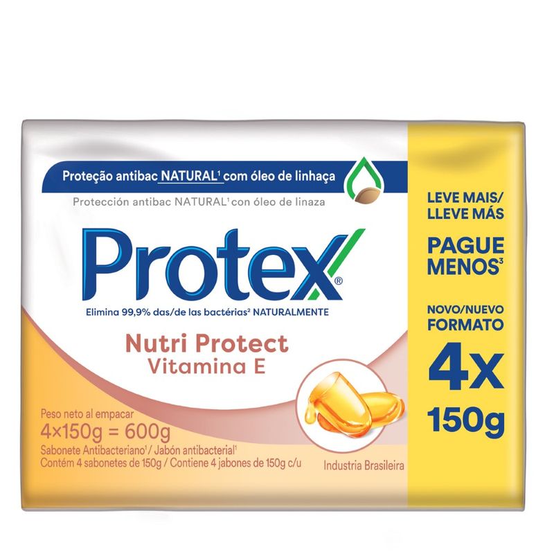 Sabonete Antibac Protex Nutri Prot Vitam E 150g Com 4 Leve Mais Pague Menos (7509546676890)