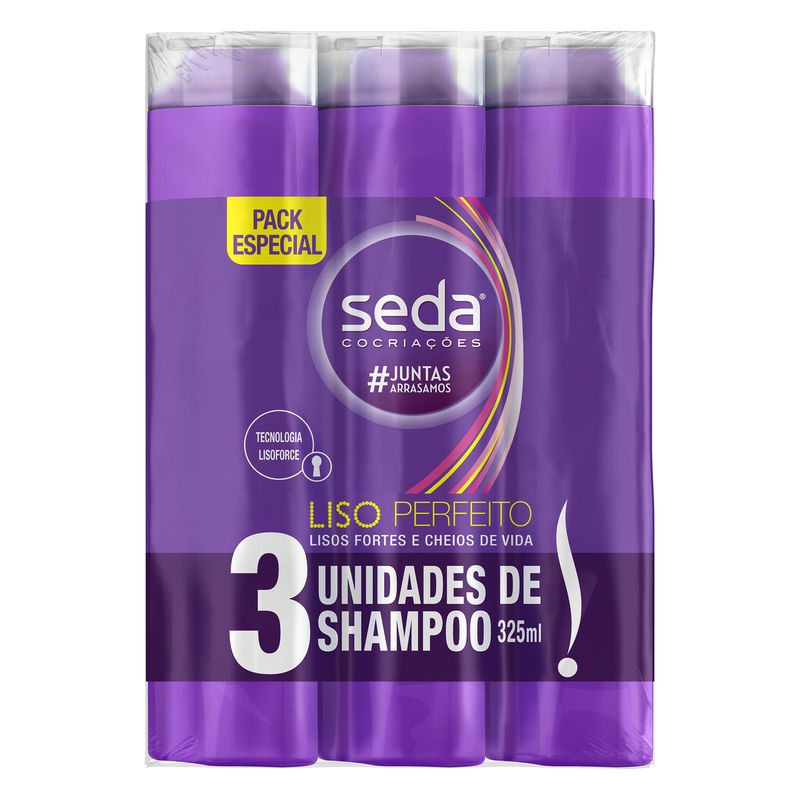 Shampoo Seda 325ml C/3 Liso Perfeito (7891150068360)
