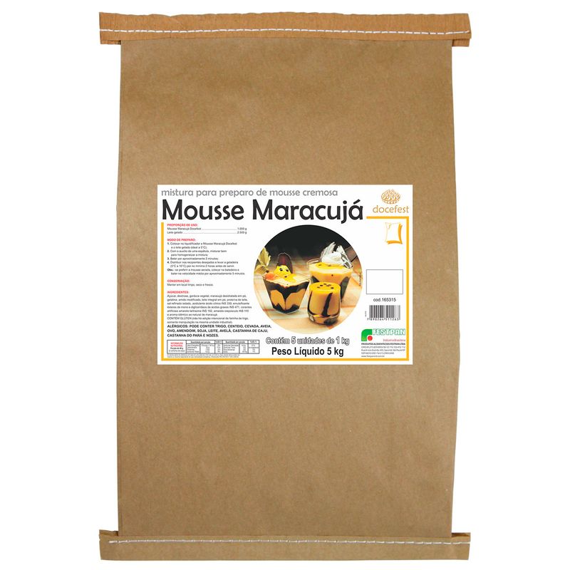 Preparo Pó para Mousse Maracujá Docefest 1kg (7898264511263)