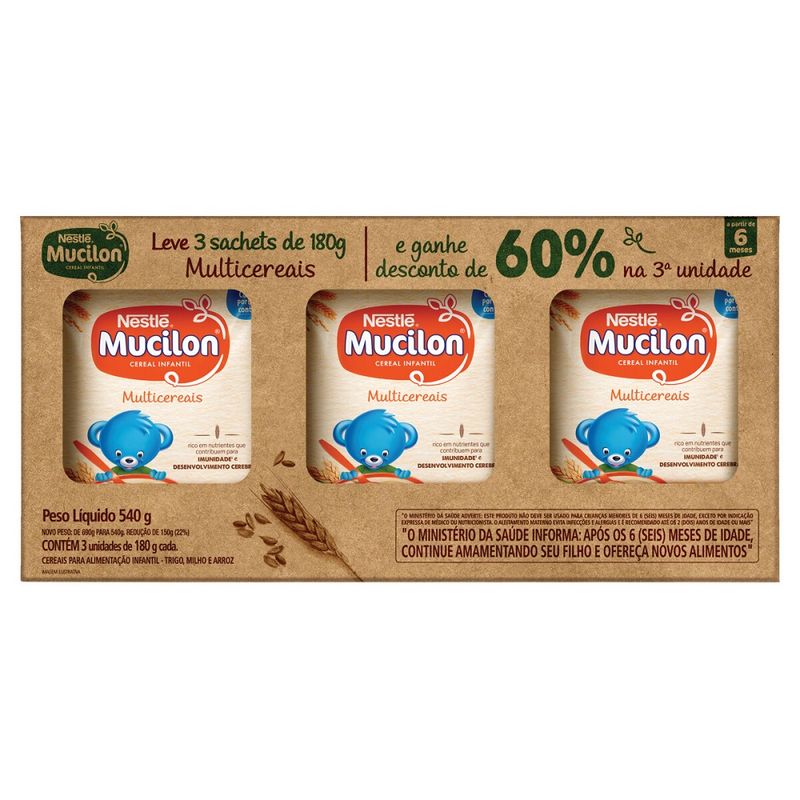 Cereal Mucilon 180g Sachê Com 3 60% Desconto (7891000367698)
