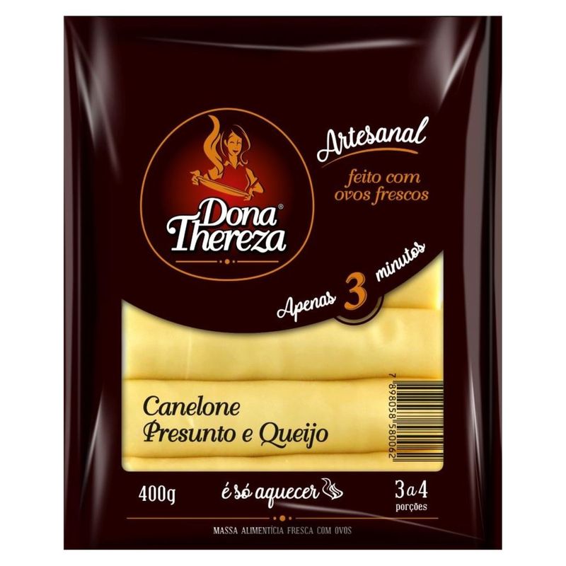 Massa Canelone Dona Thereza Presunto Queijo 400g (7898058580161)