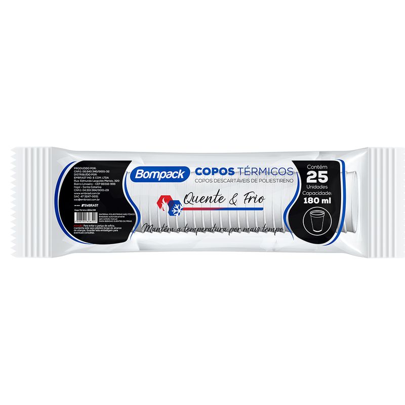 Copo Térmico Bompack 180ml C/25 (7898182808520)