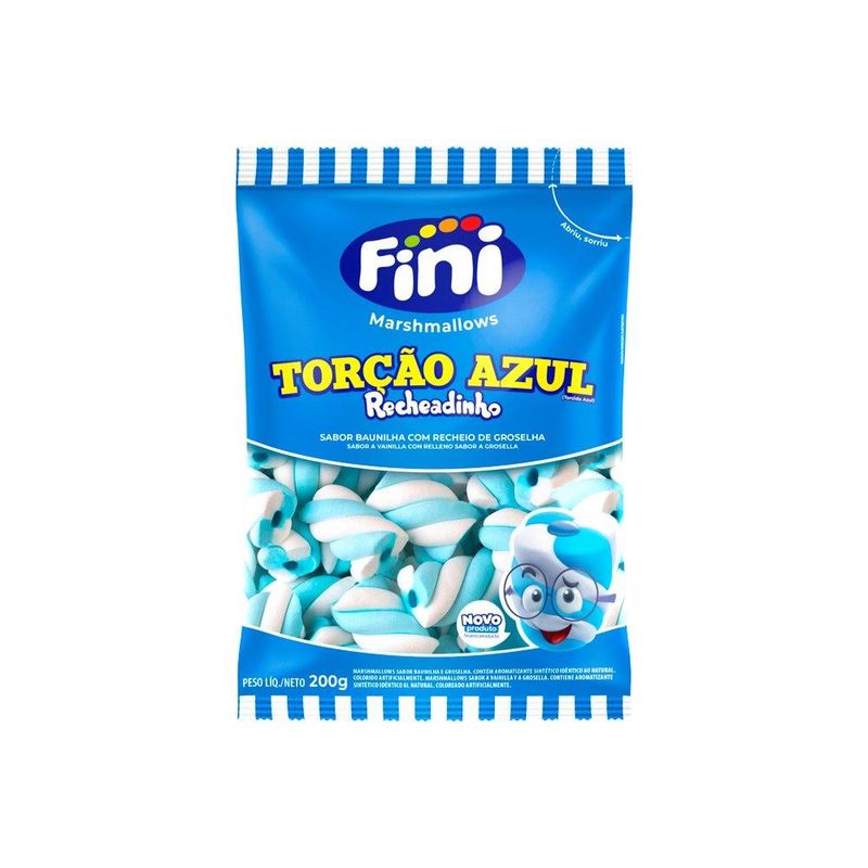 Marshmallow Fini 200g Recheado Torção Azul (7908228803898)