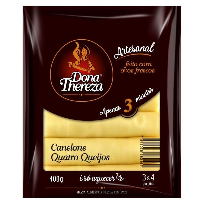 Massa Canelone Dona Thereza 4 Quiejos 400g (7898058580062)