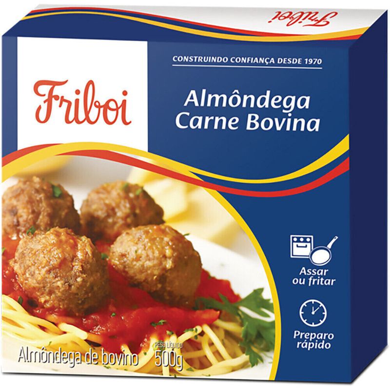Almondega Friboi congelada bovina 500g (7899567209062)
