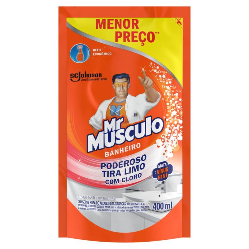 Desinfetante Banheiro Mr Musculo Tira Limo 400ml Sachê (7894650000083)
