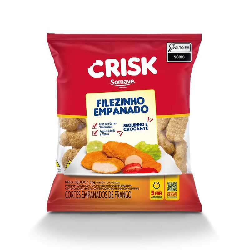 Filezinho de Frango Empanado Crisk 1,5Kg (7898668210632)