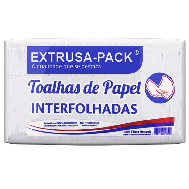 Toalha Papel Interfolhada Extrusa 20X20 Com 1000 (7898415553500)