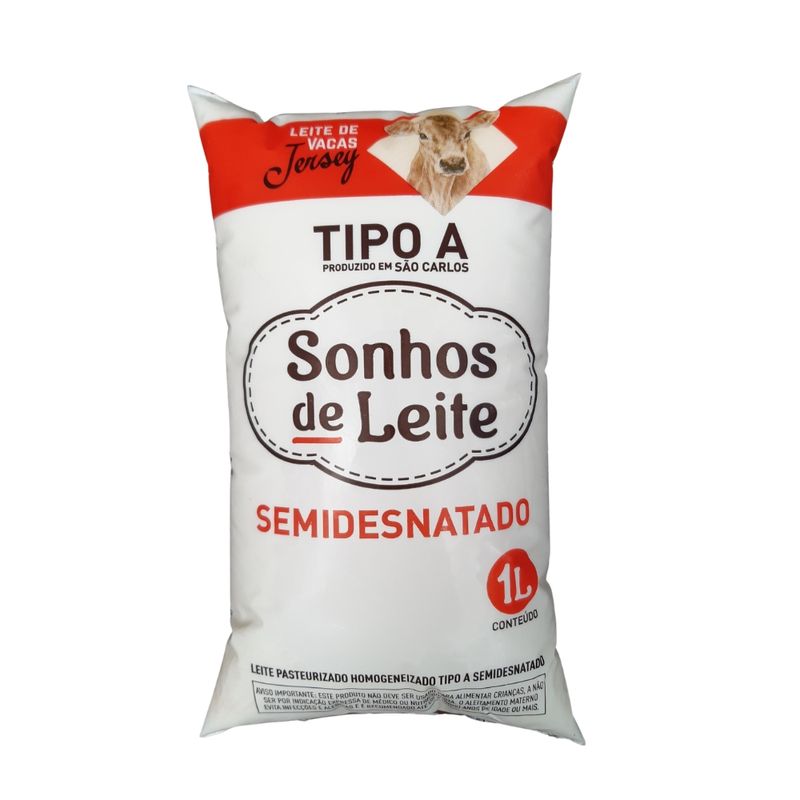 Leite Pasteurizado Tipo A Semidesnatado Sonhos De Leite 1L (7898939964233)