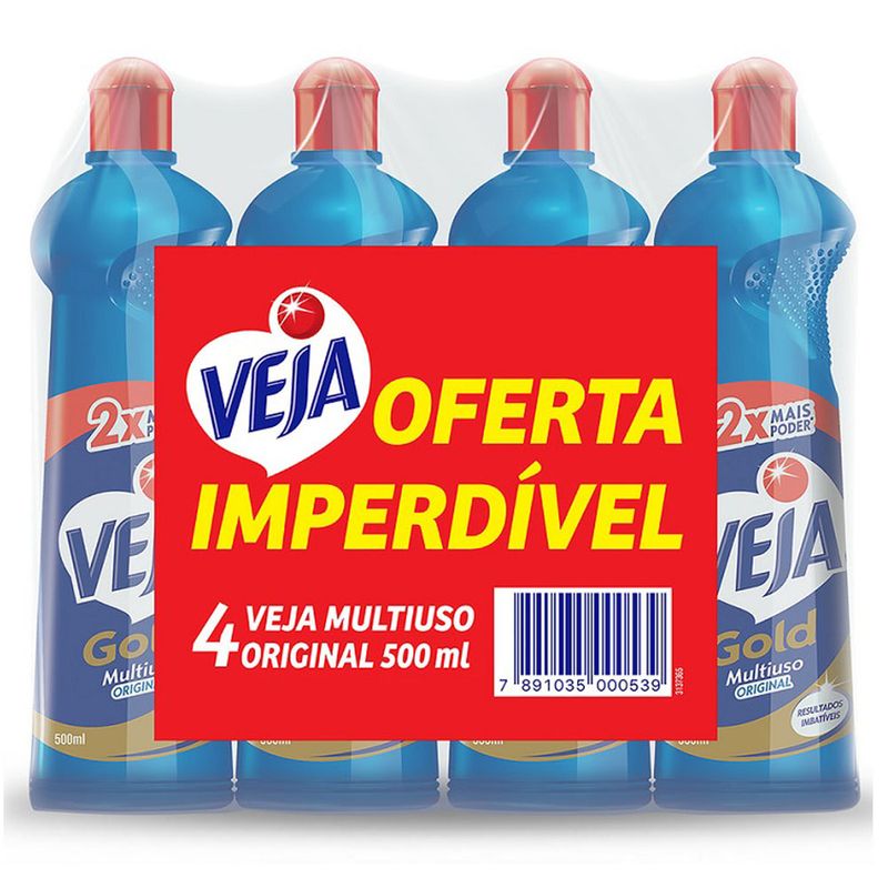 Limpador Multiuso Veja 500ml Com 4 Unidades (7891035000539)