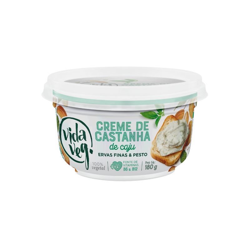 Creme Castanha Caju Vida Veg 180g Ervas Finas e Pesto (7898958161576)