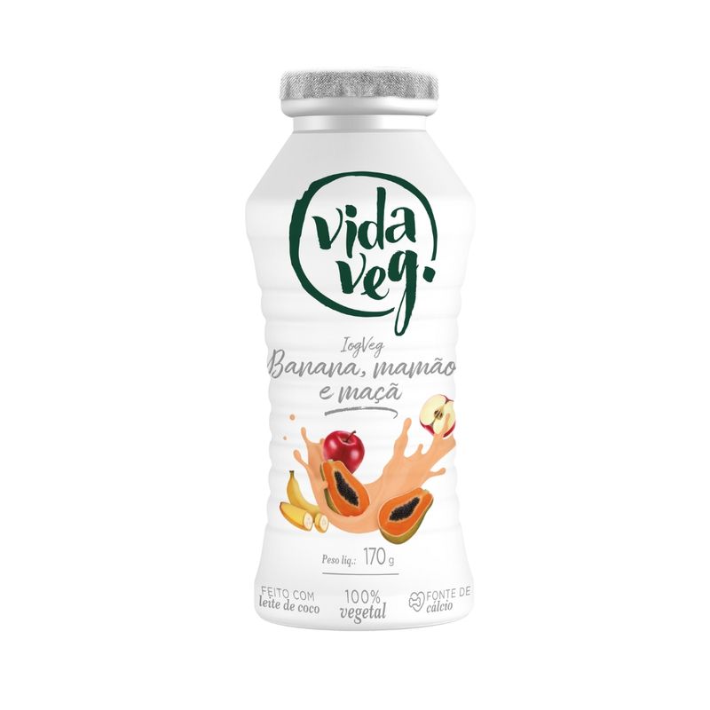 Iogurte Líquido Vida Veg Banana Mamão Macã 170g (7898958161217)