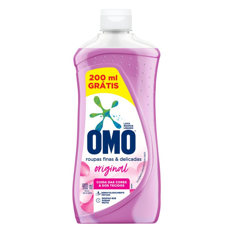 Lava Roupa Líquido Omo Roupas Finas E Delicadas Leve 900ml Pague 700ml (7891150089518)