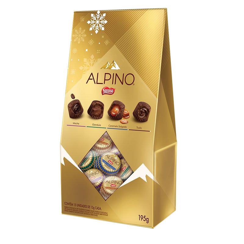 Chocolate Nestlé Alpino Bombons Sortidos 195g (7891000292846)