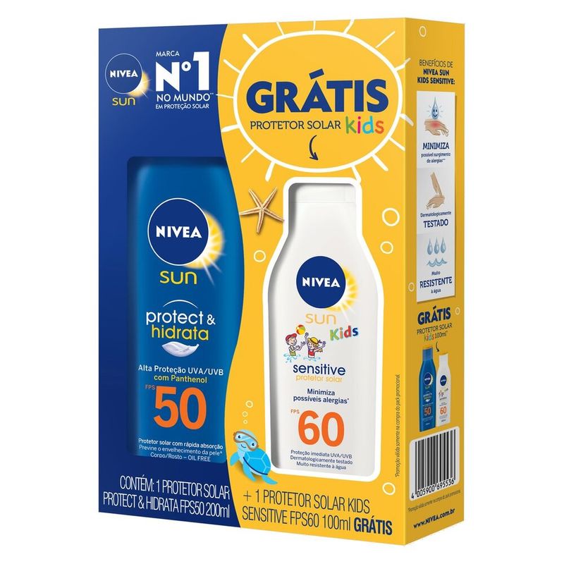 Protetetor Sol Nivea P&B 200ml FPS50 Mais FPS60 GT 100ml (4005900695536)