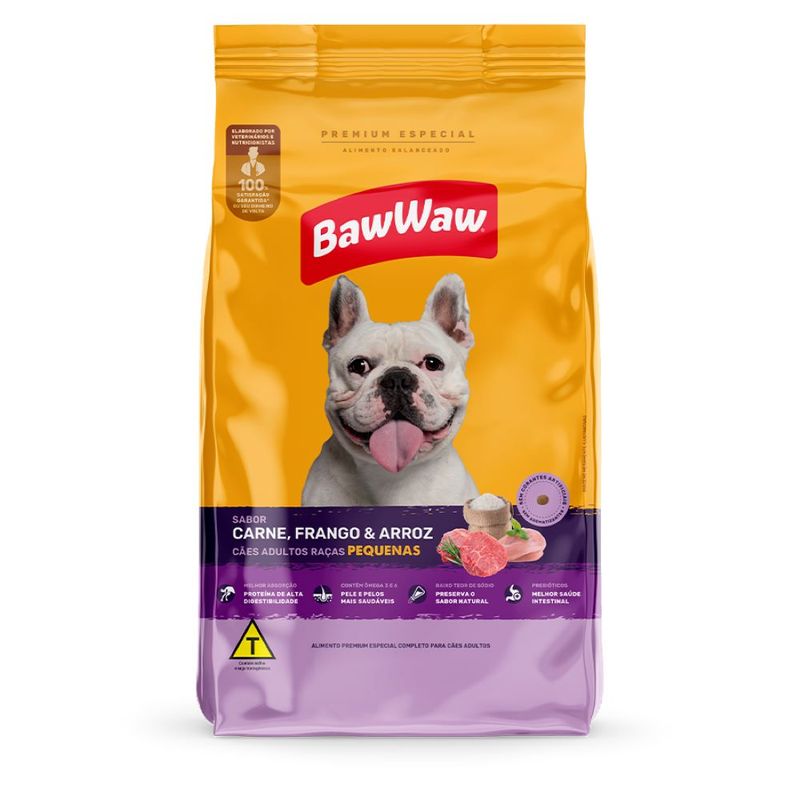 Alimento Cao Baw Waw 900g Adulto Car--Fg-Ar- Raças.Pequenas (7899306041472)