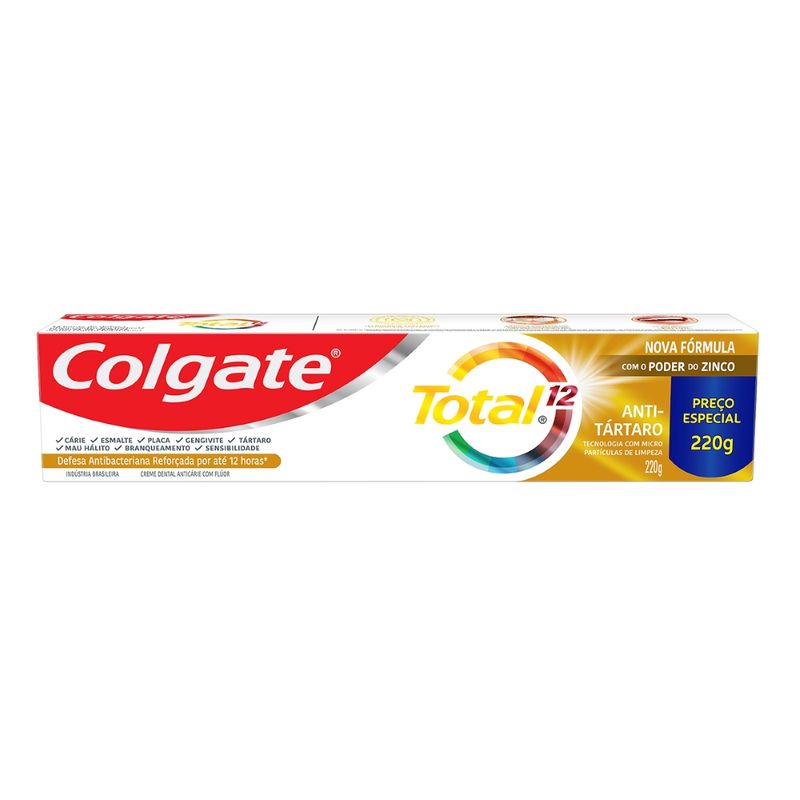 Creme Dental Colgate Total 12 Anti Tártaro 220g (7509546657721)