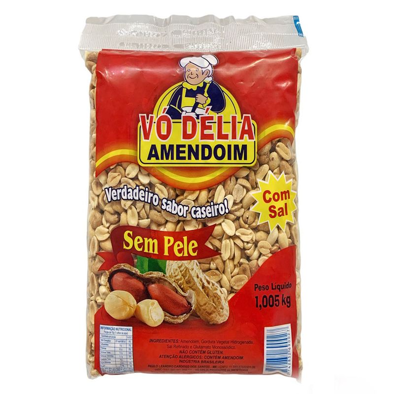 Amendoim Vó Delia 1,005Kg sem Pele com Sal (742832690027)