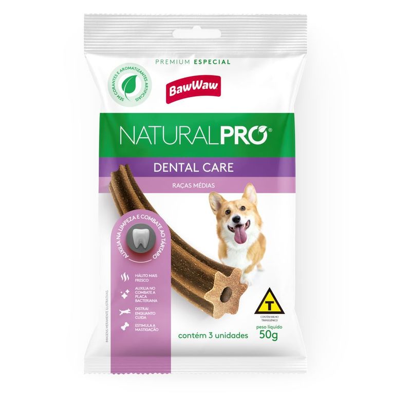 Alimento Cão Baw Waw Natural Pró Dental Care Raça Média 50g (7899306042257)