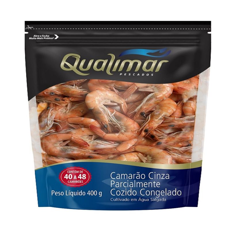 Camarão 40/48 Qualimar Cozido Inteiro 400g (7898694040036)