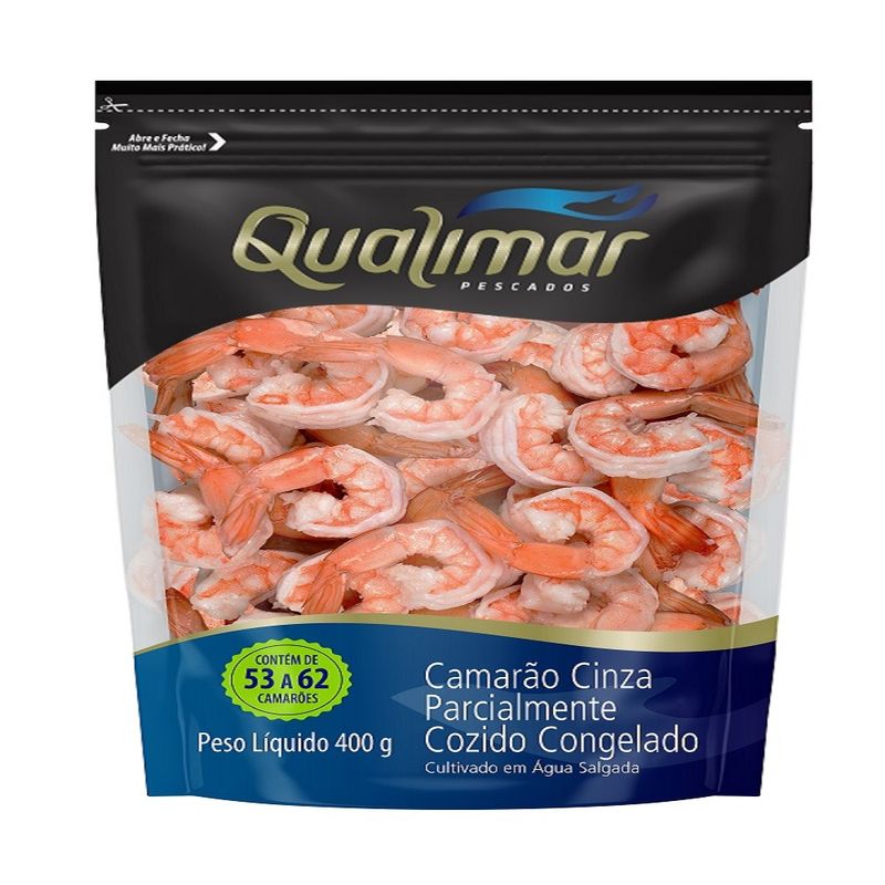 Camarão 53/62 Qualimar Cozido Descascado Eviscerado 400g (7898694040029)