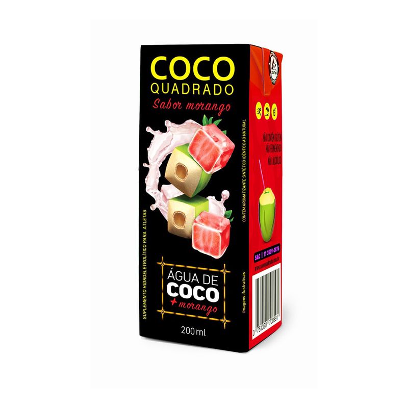 Água de Coco Coco Quadrado Morango 200ml (751320388865)