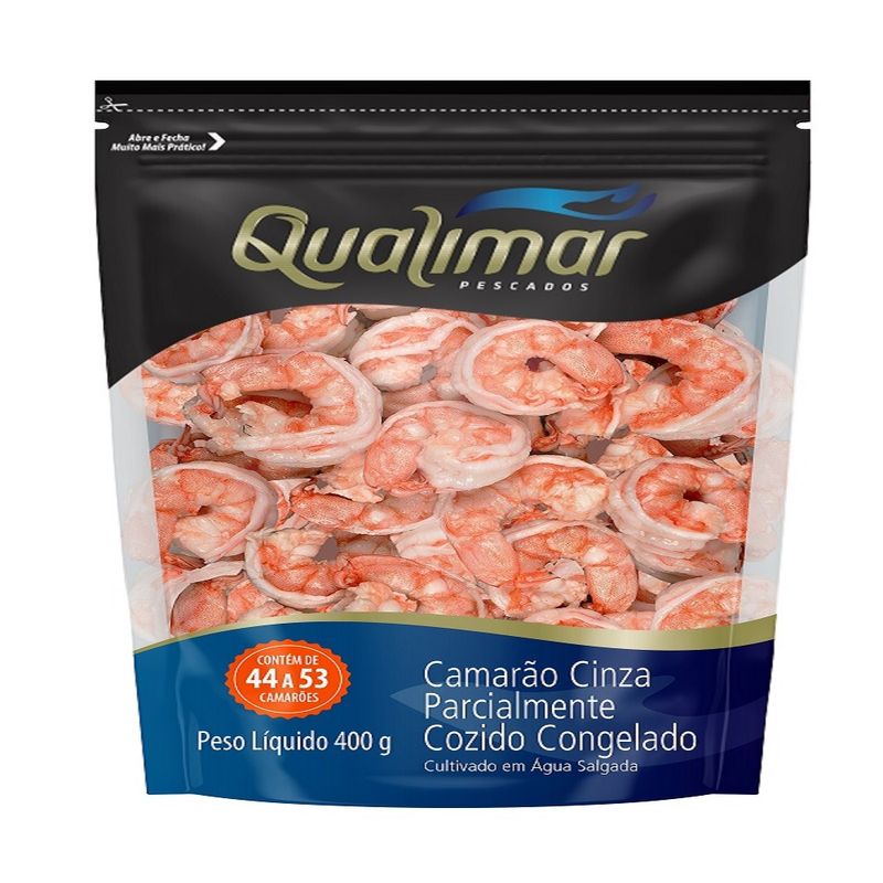 Camarão 44/53 Qualimar Cozido Descascado Eviscerado 400g (7898694040418)
