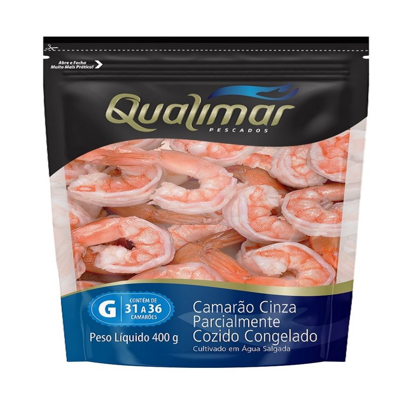 Camarão 31/36 Qualimar Cozido Descascado Eviscerado 400g (7898694040265)