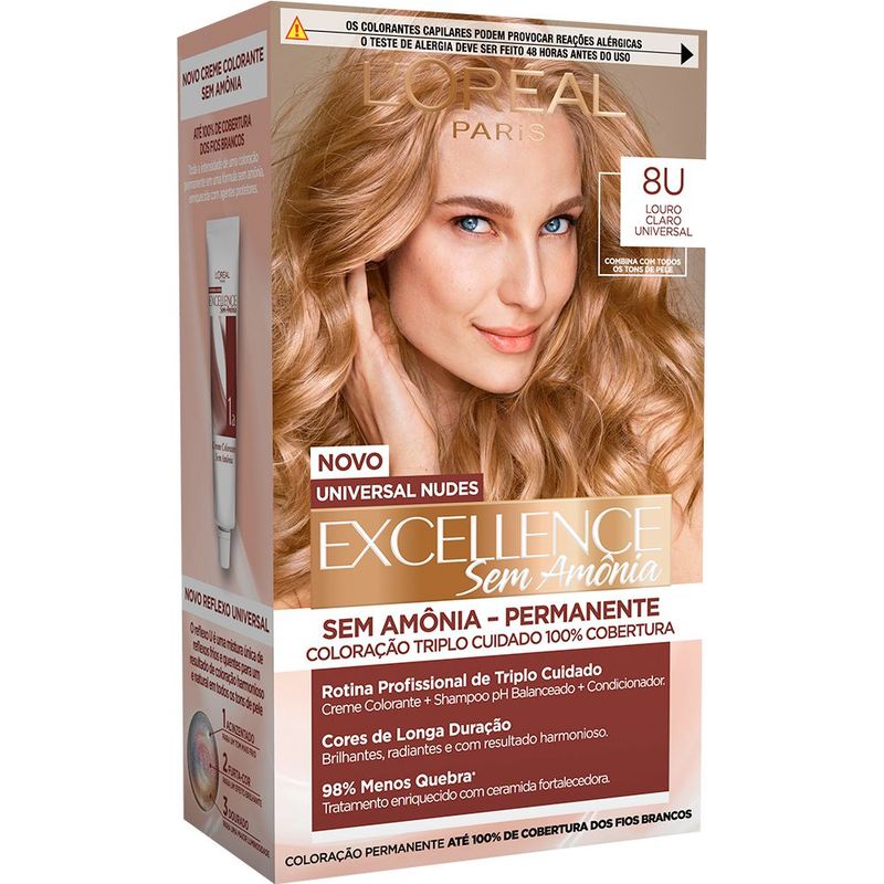Tintura Excellence Sem Amônia 8 Louro Claro Universal (7899706237925)