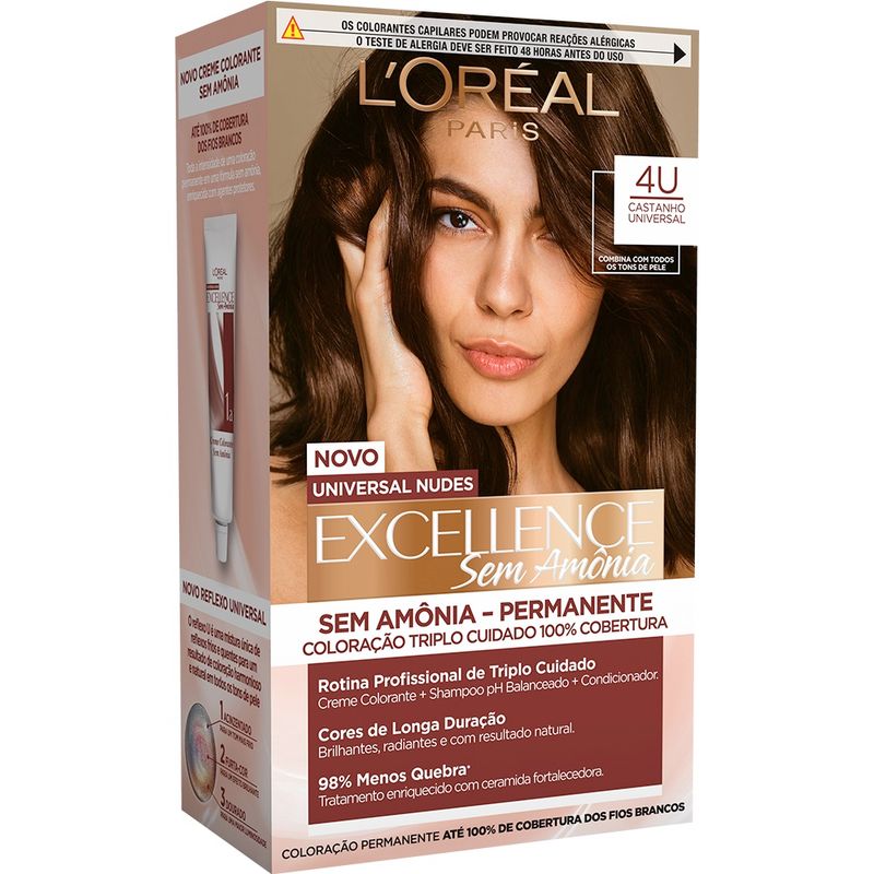 Tintura Excellence Sem Amônia 4 Castanho Universal (7899706238007)