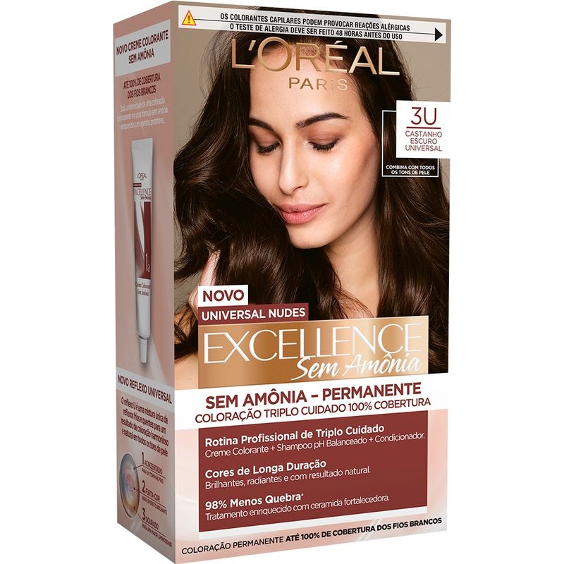 Tintura Excellence Sem Amônia 3 Castanho Escuro (7899706238021)