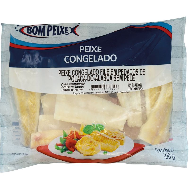 Peixe Polaca Alaska Bom Peixe 500g Filé Congelado Impotado (7897232212546)