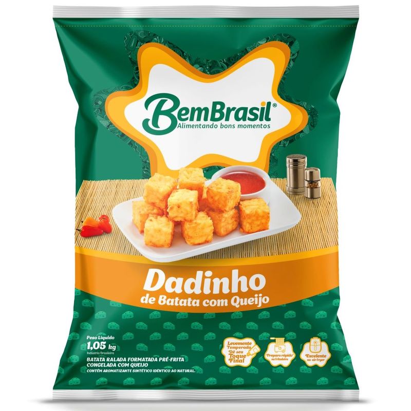 Batata congelada Bem Brasil Ralado dadinho queijo 1,05kg (7898921567329)