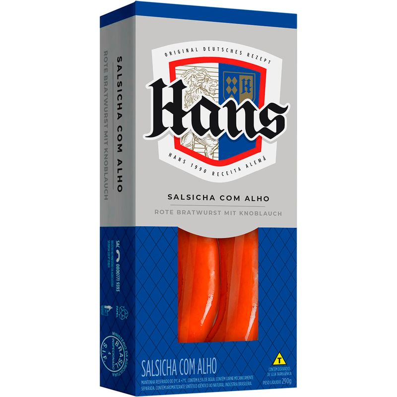 Salsicha Com Alho Hans 290g (7894904262311)