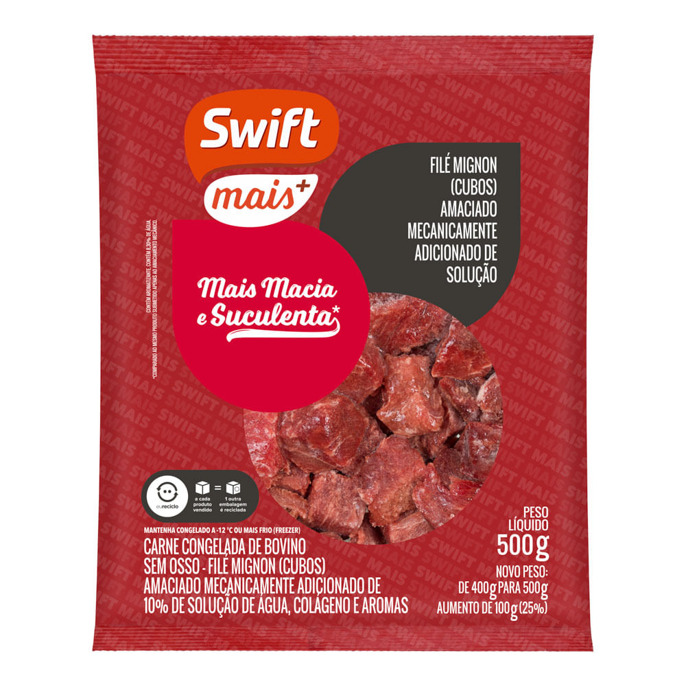 Carne Bovina Filé Mignon Cubos Swift Mais 500g Supermercado Savegnago 7940